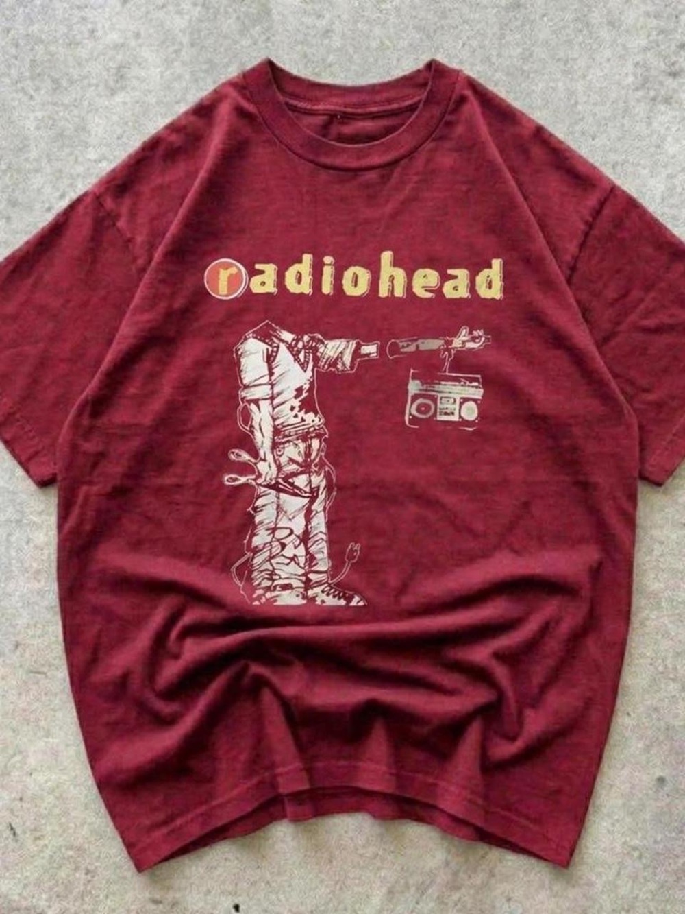 Gildan Maroon Radiohead Graphic Tee